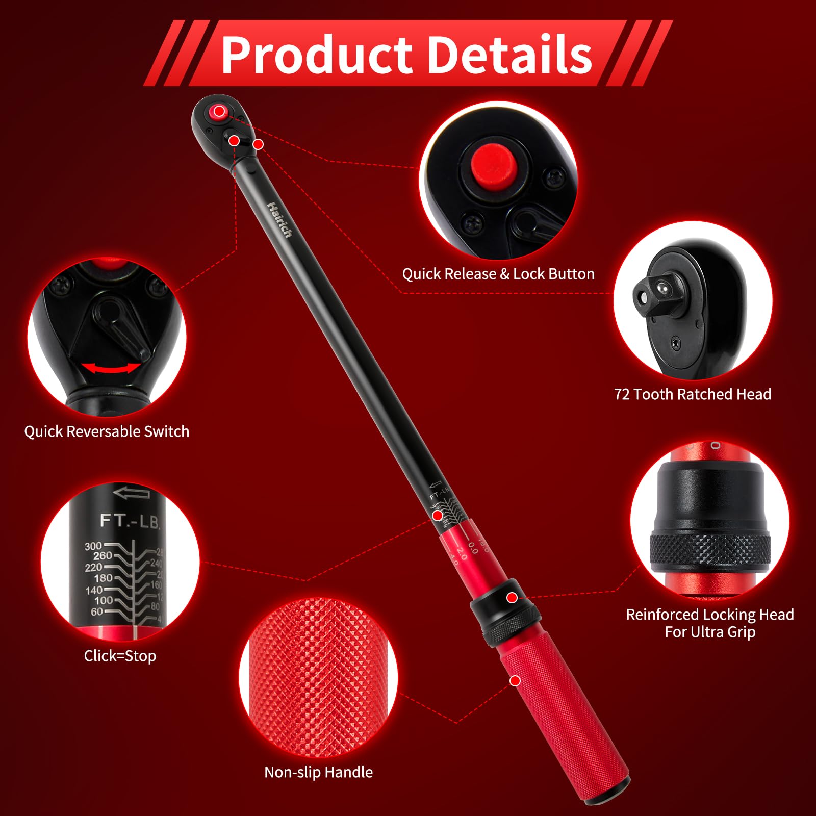 Amazon | Hairich 1/2インチドライブクリックトルクレンチ